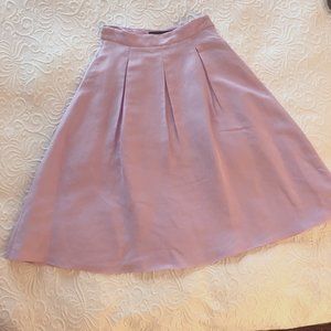 Zara Lightweight Linen Pleated Midi Skirt Pink S - image 1